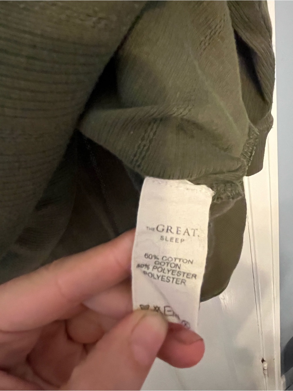 THE GREAT. Sleep Olive Green Henley Pointelle Crop Lounge Set 2pcs Small 1 - Picture 6 of 9